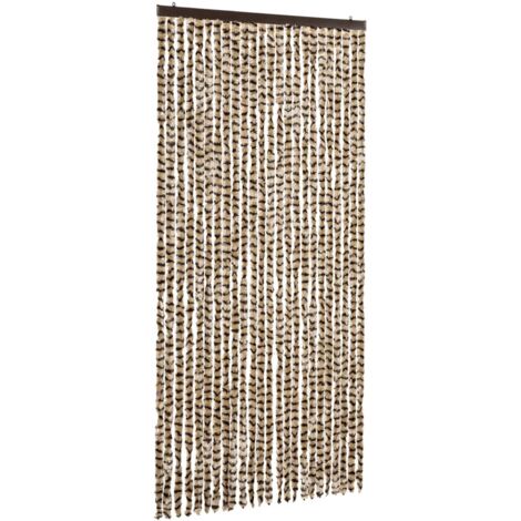 Moustiquaire，Rideau anti-moustique Beige et marron 100x220 cm Chenille CFW36527