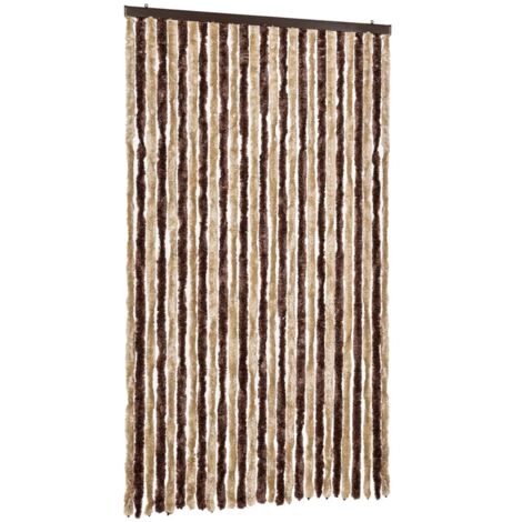 Moustiquaire，Rideau anti-moustique beige et marron clair 118x220 cm chenille CFW28508