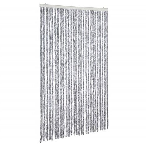 Moustiquaire，Rideau anti-moustique blanc et gris 118x220 cm chenille CFW21189