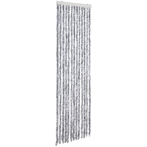 Moustiquaire，Rideau anti-moustique Blanc et gris 56x185 cm Chenille CFW10782