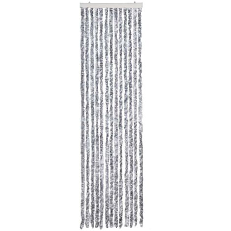 Moustiquaire，Rideau anti-moustique Blanc et gris 56x200 cm Chenille CFW24042