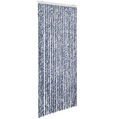 Moustiquaire，Rideau anti-moustique Bleu et blanc 90x200 cm Chenille CFW14609