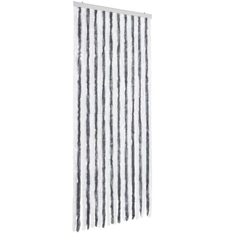 Moustiquaire，Rideau anti-moustique Gris et blanc 90x200 cm Chenille CFW82089