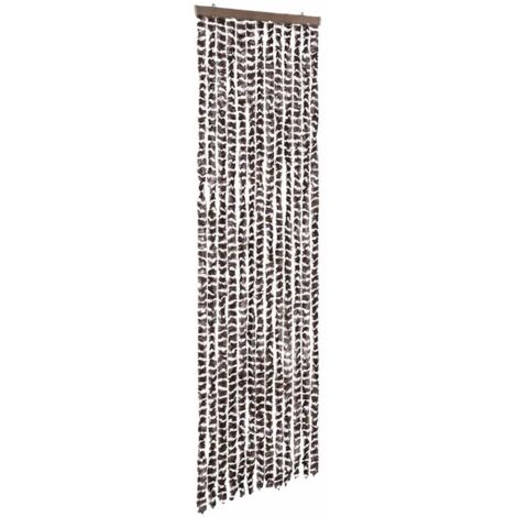 Moustiquaire，Rideau anti-moustique Marron et blanc 56x185 cm Chenille CFW37391
