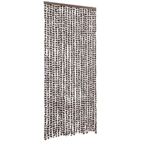 Moustiquaire，Rideau anti-moustique Marron et blanc 90x220 cm Chenille CFW77740