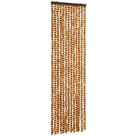 Moustiquaire，Rideau anti-moustique Ocre et blanc 56x185 cm Chenille CFW17138