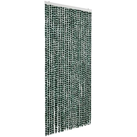 Moustiquaire，Rideau anti-moustique Vert et blanc 100x220 cm Chenille CFW78657
