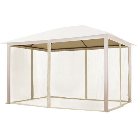Moustiquaires (4 toiles) pour tonnelle de jardin TOOLPORT Forest Premium 3x4 m, couleur champagne