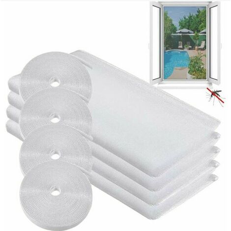 Moustiquaires Fenêtres,Moustiquaire Transparente Universelle pour Fenêtre,Moustiquaires Pour Fenêtre,Moustiquaire Ajustable,Blanc Transparent