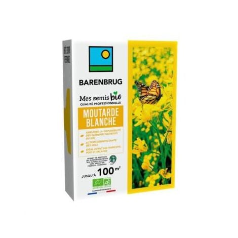 Engrais Verts - BHS - Moutarde Blanche 500g 100 m² Améliore et désinfecte les sols pour une meilleure fertilité.