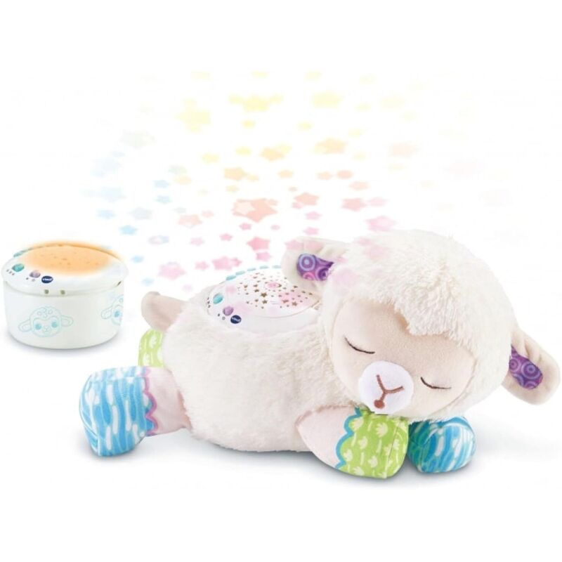 Mouton Lumi Nuit Étoilée 3 en 1, Peluche Apaisante, Veilleuse Musicale Bébé, Projection Plafonnier, Musique Douce, Bruit Blanc, Cadeau Bébé - Contenu