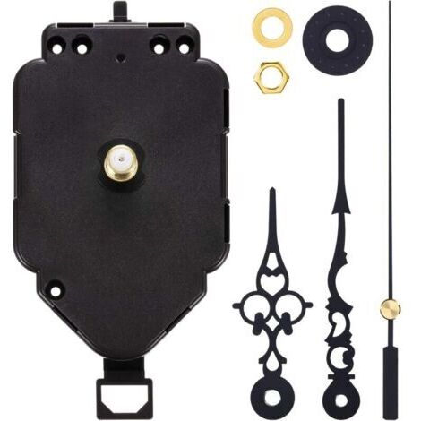 Mouvement d'horloge à pendule Kit de mouvement à quartz bricolage Mécanisme de mouvement d'horloge à pendule de remplacement (longueur de l'arbre de 0,9 ")