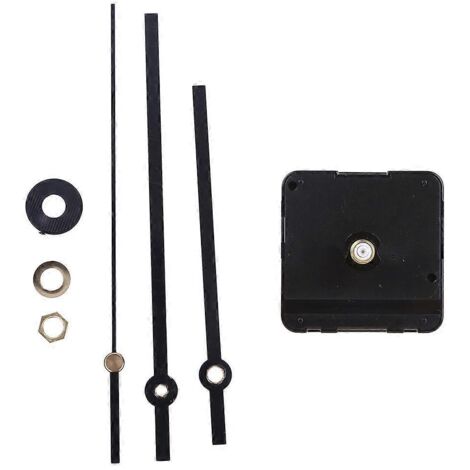 Mouvement d'horloge à quartz, mécanisme moteur avec aiguilles, pile incluse, kit de réparation DIY, adapté aux cadrans de 40 cm (15,7 pouces de diamètre).