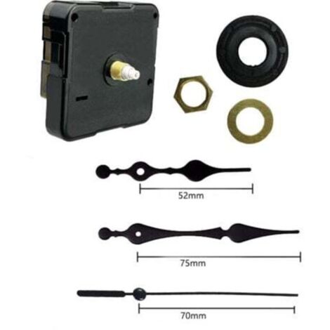Mouvement d’horloge à quartz pour mural – mécanisme silencieux avec grandes aiguilles, kit bricolage complet pour remplacement et réparation