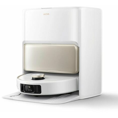 Mova V50 Ultra Complete Robot Aspirapolvere e Lavapavimenti, Potenza di Aspirazione da 24.000 Pa, con Svuotamento Automatico, Lavaggio Termico con Sistema Aoppia Soluzione, Sistema StepMaster, Bianco