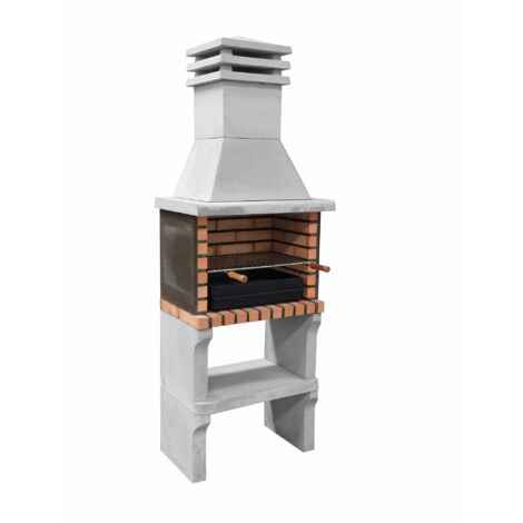 MOVELAR - Barbacoa de Obra Prefabricada de Leña y Carbón Modelo Iberia Plus XL (Gris, Naranja - 69 x 47 x 190 cm) REF: M00332 - Compatible con Módulos New Iberia para Cocina de Exterior