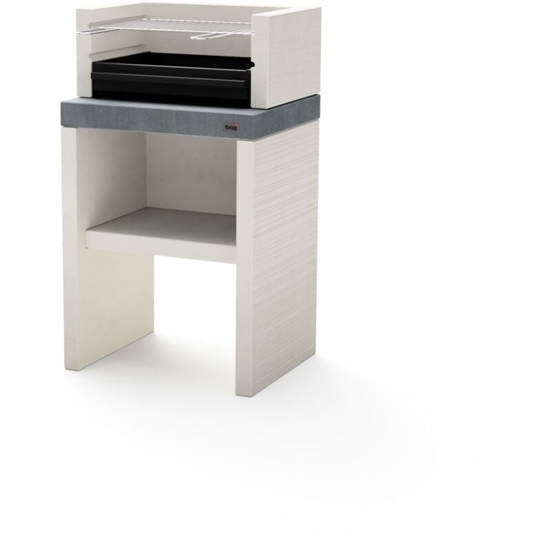 TUOZI - Barbecue fixe pour charbon modèle PLAN 0 (Gris/Blanc - 59 x 47 x 102 cm) REF: 8020 - Compact, idéal balcons et jardins