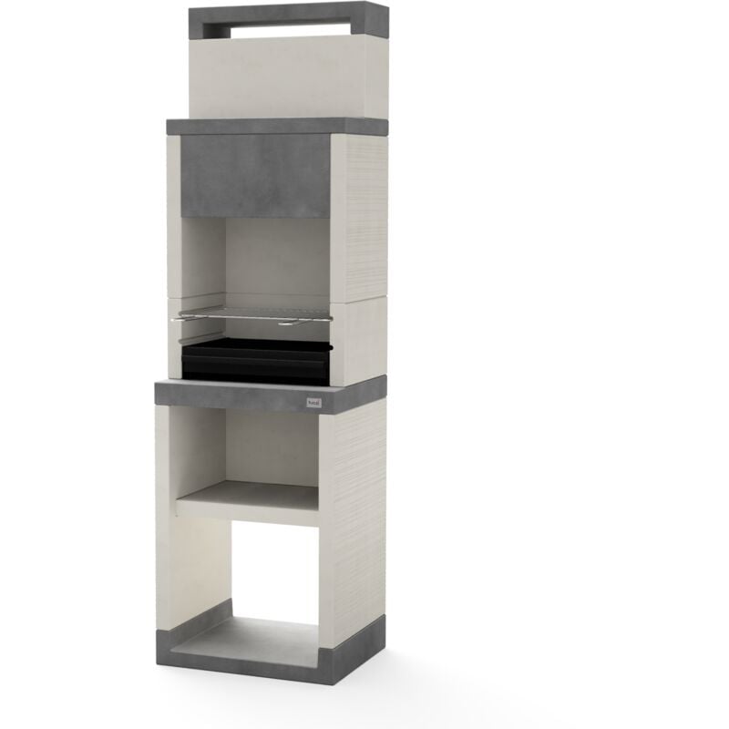 Maestro Ferretero - tuozi - Barbecue fixe pour charbon modèle plan 0 max (Gris/Blanc - 59 x 47 x 203 cm) ref: T00875 - Robuste, idéal pour extérieur