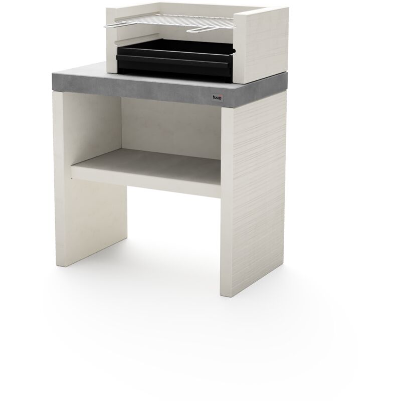 Maestro Ferretero - tuozi - Barbecue fixe pour charbon modèle plan 1 (Gris/Blanc - 78 x 47 x 102 cm) ref: 8025 - Design robuste, cuisson optimale