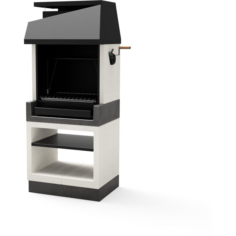 Tuozi - Barbecue fixe pour bois et charbon modèle kitaway otte argentina (Gris/Blanc - 84 x 63 x 206 cm) ref: T00642 - Cuisson optimale extérieure