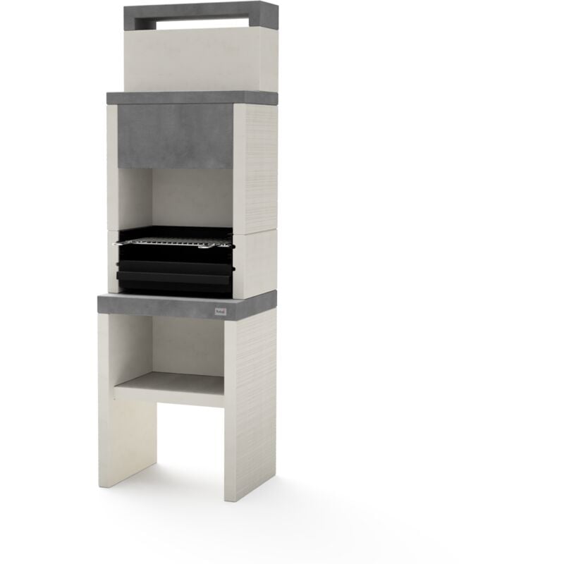 Maestro Ferretero - tuozi - Barbecue fixe pour bois et charbon modèle plan 0 max (Gris/Blanc - 59 x 47 x 192 cm) ref: 8031 - Robuste, conçu pour
