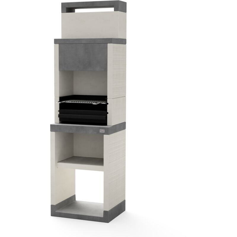 Maestro Ferretero - tuozi - Barbecue fixe pour bois et charbon modèle plan 0 max (Gris/Blanc - 59 x 47 x 203 cm) ref: T00874 - Grande résistance,