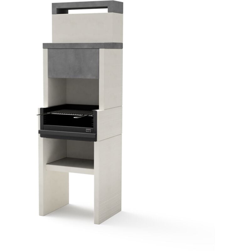 Maestro Ferretero - tuozi - Barbecue fixe pour bois et charbon modèle venit flex hotte (Gris/Blanc - 59 x 47 x 185 cm) ref: 4411 - Résistant et