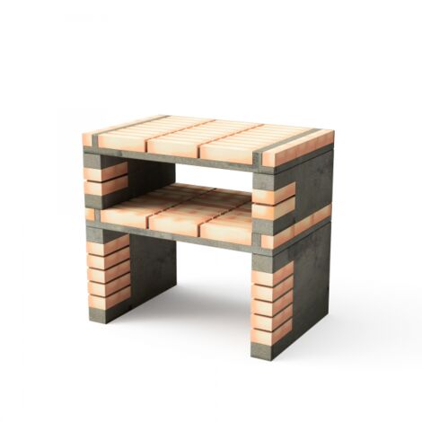 MOVELAR - Caballete lateral del módulo Californi Plus para Barbacoa de Obra Prefabricada (Gris, naranja - 86,5 x 58 x 58 cm) - Uso en Exteriores