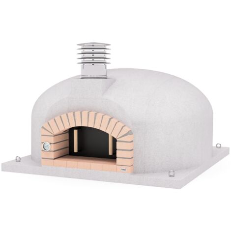 MOVELAR - Horno de Leña Exterior de Obra OLYMPUS MONS (Blanco - 170 x 170 x 90 cm) – Horno de leña de gran tamaño, diseño de obra con aislamiento cerámico y térmico - REF: M00568