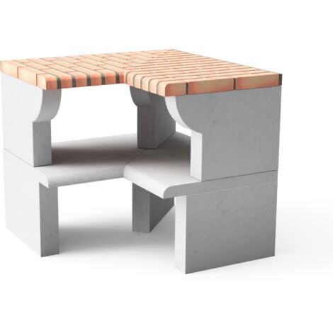 MOVELAR - Módulo de esquina Maipu Plus XL para Barbacoa de Obra Prefabricada (Gris, naranja - 95 x 58 x 58 cm) - Uso en Exteriores