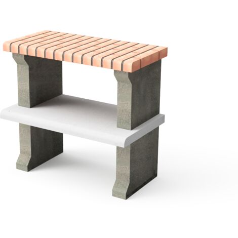 MOVELAR - Soporte lateral del módulo Luna para Barbacoa de Obra Prefabricada (Gris, naranja - 76 x 47 x 47 cm) - Uso en Exteriores