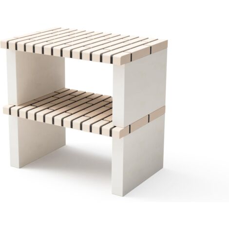 MOVELAR - Tréteau latéral du module Nazca pour Barbecue en Béton Préfabriqué (Beige - 86,5 x 58 x 58 cm) - Usage Extérieur