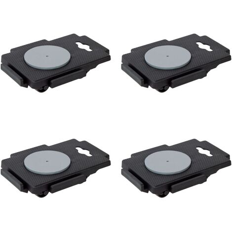 Moving Dollies with 8 Wheels 4 pcs Black Polypropylene 150 kg vidaXL