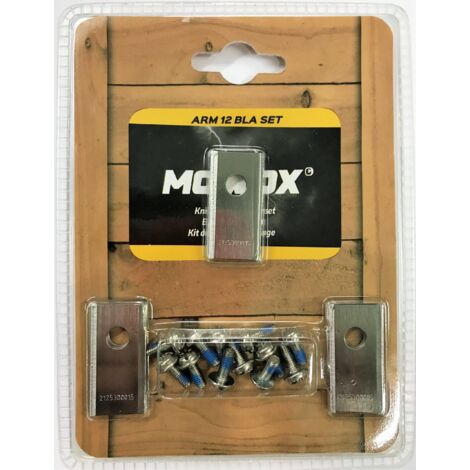 Mowox® ARM 12 BLA SET Mähroboter Messer-Set bestehend aus 12 Messern aus Karbonstahl 0,9 mm inkl. Schrauben