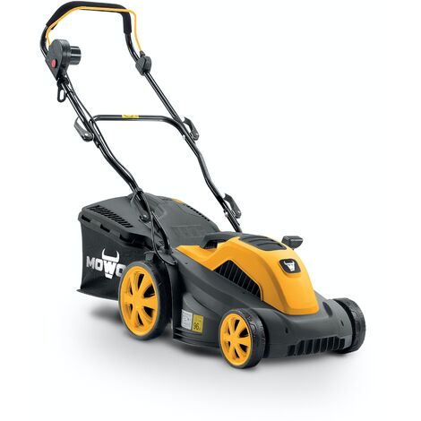 Mowox® EM 4018 P elektrischer Rasenmäher (1800 W) für Rasenflächen bis etwa 600 m², XL-Räder, Schnittbreite 40 cm, 40 l Fangkorb mit Füllstandsklappe, zentrale Höhenverstellung - ohne Akku & Ladegerä