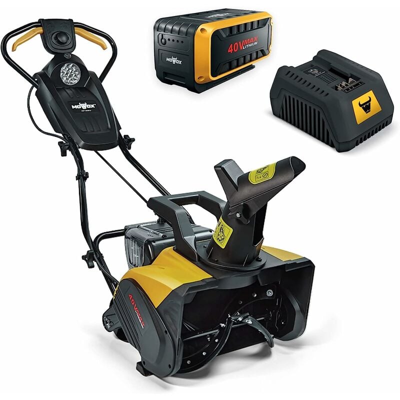 Mowox - est 4640 Li - Déneigeuse à Batterie sans Fil Largeur de Travail de 46cm (Batterie 40V 2,5Ah et Chargeur fournis)