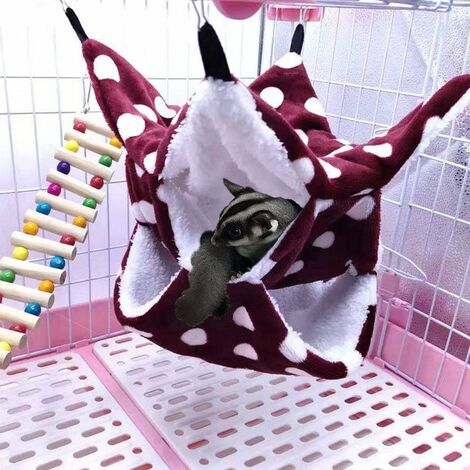 MOWZE Hamac de cage pour petit animal domestique, hamac triple couche en sucre, accessoires de cage pour hamster, lit confortable pour petits