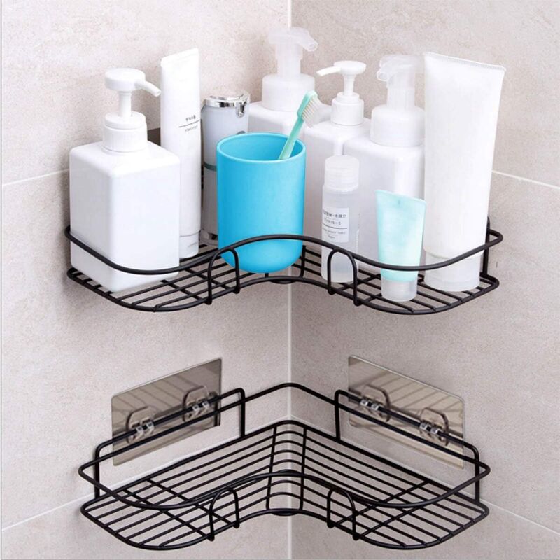Yzmrbdqc - Rangement d'organisateur de Douche, étagères de Salle de Bain, Chariot avec Autocollant Adhésif en Acier Inoxydable Antirouille de Cuisine