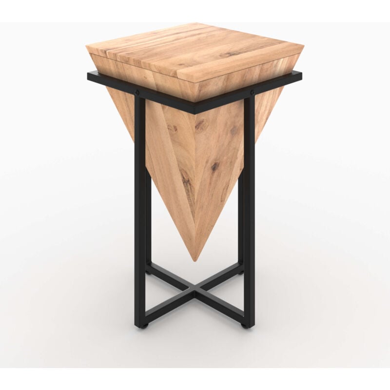 Rendez-vous Déco - Moyenne sellette en bois d'acacia et métal - shanghai