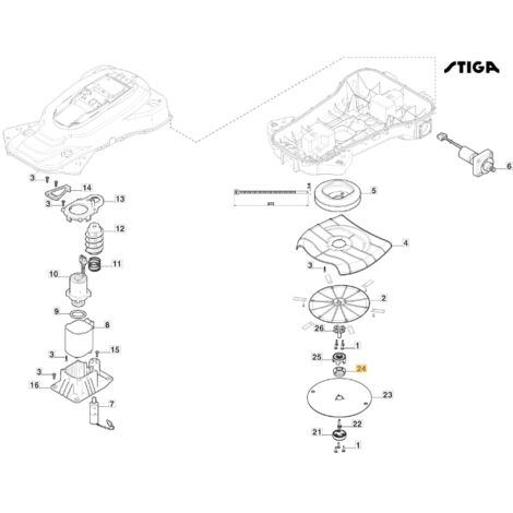 Moyeu de disque ORIGINAL STIGA a7500 rtk tondeuse robot 181465666/0