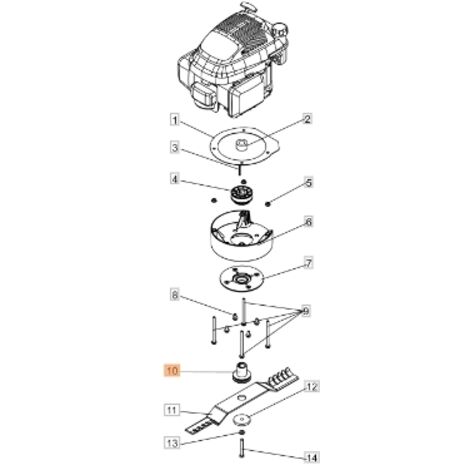 Moyeu de lame de tondeuse modèles DEB517 ORIGINAL EMAK PB0302030047R
