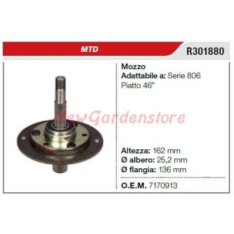 Moyeu de lame de tondeuse MTD série 806 R301880
