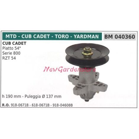 Moyeu de lame pour tracteur de pelouse tondeuse plate 54 pouces MTD 040360