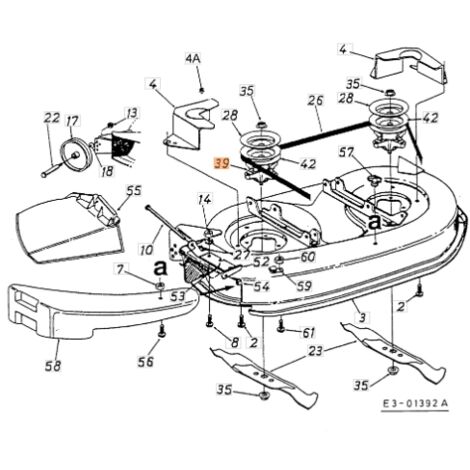 Moyeu porte-lame pour tracteur de pelouse ORIGINAL EMAK C6180138A