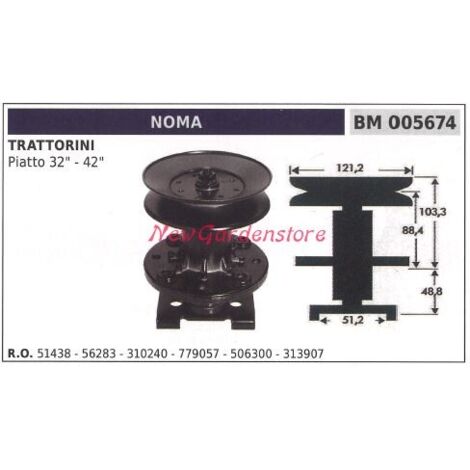 Moyeu pour porte lame tracteur de pelouse tondeuse plate 32 42 pouces NOMA 005674
