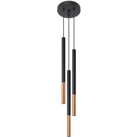 MOZAICA 3P black/copper suspension lamp