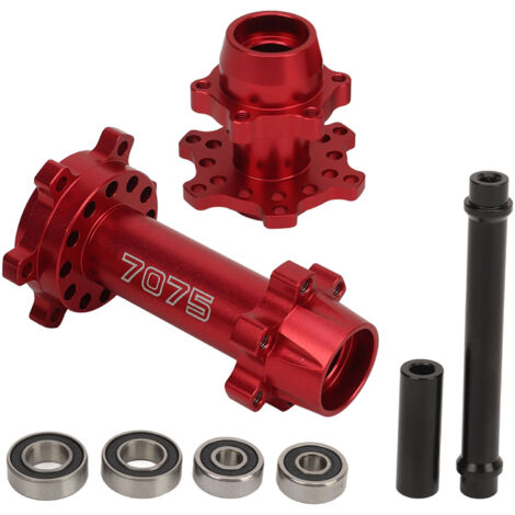Mozzi ruota anteriore e posteriore esagonali in alluminio per moto LOSI 1/4 Promoto MX RC, modifica e miglioramento, rosso