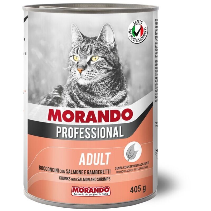 Cibo Gatto Morando Latt 405 G Bocconc Gamb Salm 24 Pz