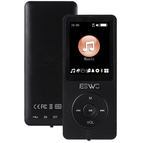 AUTRES MP3-Musikplayer, JESWO, 1,8 Zoll, 128 GB, Bluetooth 5.0, HIFI, Geräuschunterdrückung, Wörterbuchfunktion, Schwarz