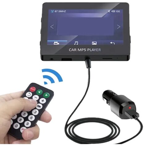 MP5-Musikplayer mit Bluetooth 5.0, FM-Transmitter, TF/USB-Disk-kompatibel, mit Fernbedienung, Multimedia-Player fürs Auto